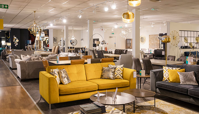 Showroom with trendy furniture in abundance