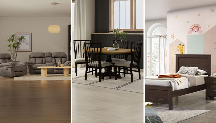 living, dining, and bedroom set