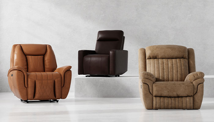 Recliners displayed together