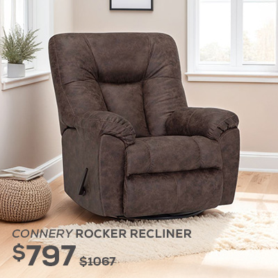 Connery Rocker Recliner. was $1,067, now on sale for $797. Click to Shop Now