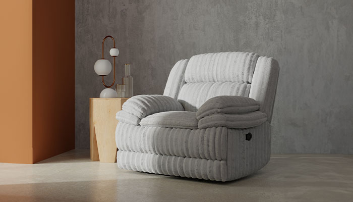 Fur corded power recliner