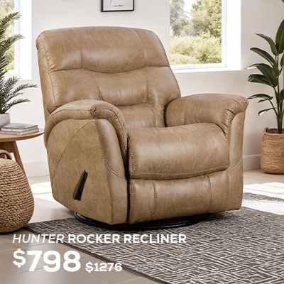 Hunter Rocker Recliner. was $1,276, now on sale for $798. Click to Shop Now