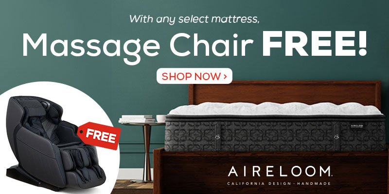 With any select mattress, Aireloom Massage Chair Free! - Shop Now