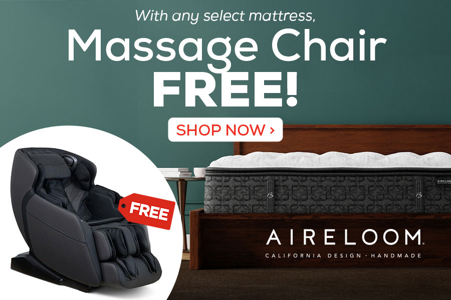 With any select mattress, Aireloom Massage Chair Free! - Shop Now