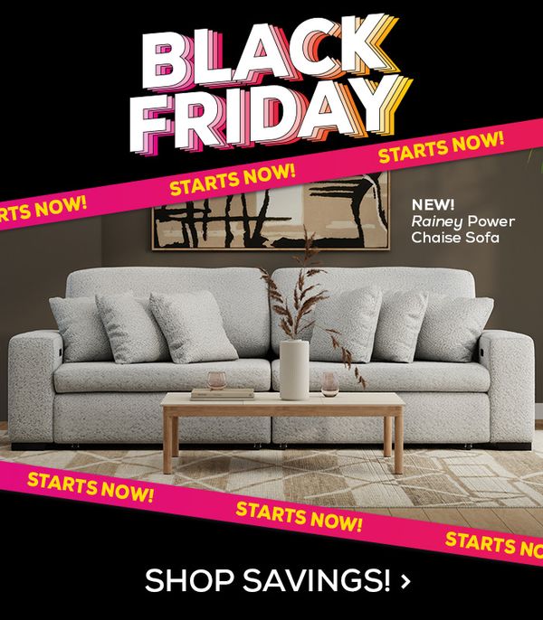 Black Friday Starts Now! New! Rainey Power Chaise Sofa - Shop Savings!