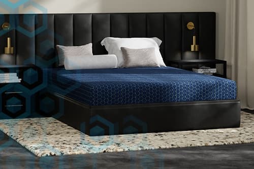 Blue Ice Mattress in a modern styled bedroom.