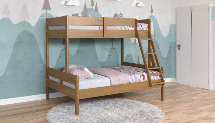 Wooden kids bunk bed