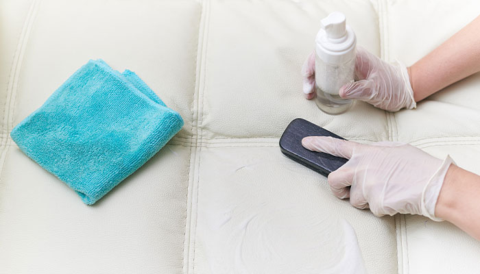 Cleaning faux leather with soap and water
