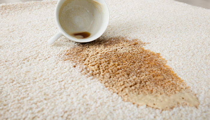 Coffee spilled on carpet