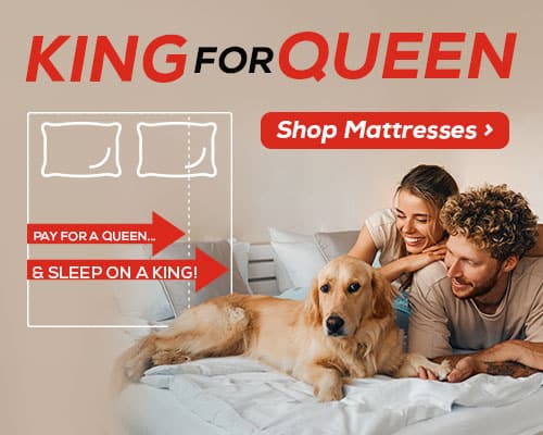 King mattress for the Queen price. Save up to $1,000!