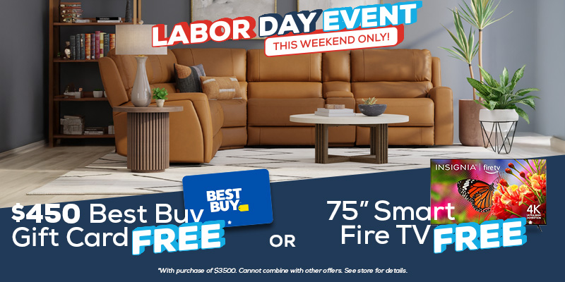 Labor Day Event this weekend only! $450 best buy gift card free OR 75inch smart fire tv free