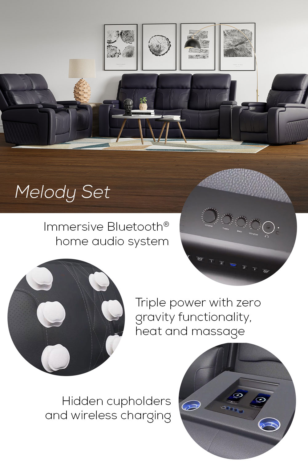 Melody Triple Power Recliner | Bob Mills Furniture