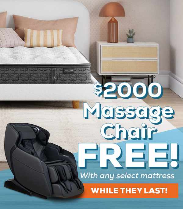 $2,000 Massage Chair Free! With any select mattress. - While They Last!