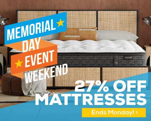 Memorial Day Event Weekend. 27% Off Mattresses - Ends Monday!