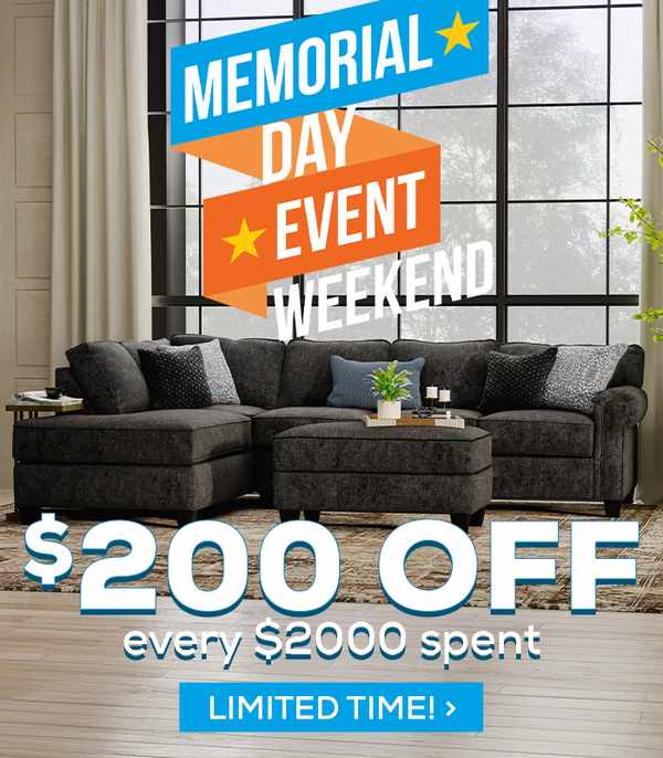 Memorial Day Event Weekend - Shop the Selection! $200 Off every $2,000 spent. - Limited Time!