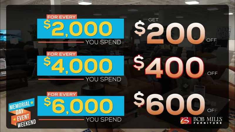 Memorial Day Weekend Furniture Savings | Bob Mills - Click to Watch Video