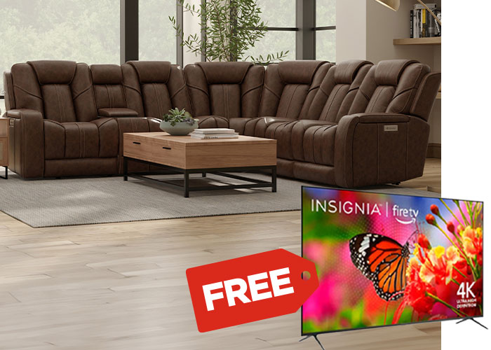 reclining sectional couch - free 4k tv