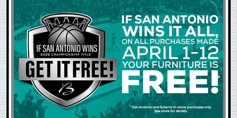If San Antonio brings home the title any purchase April 1-12 will be yours FREE* - San Antonio and Schertz in-store purchases only