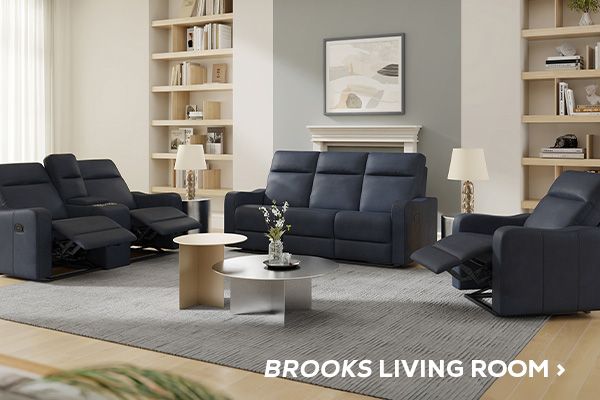 Modern styled living room with Brooks Living Room set.