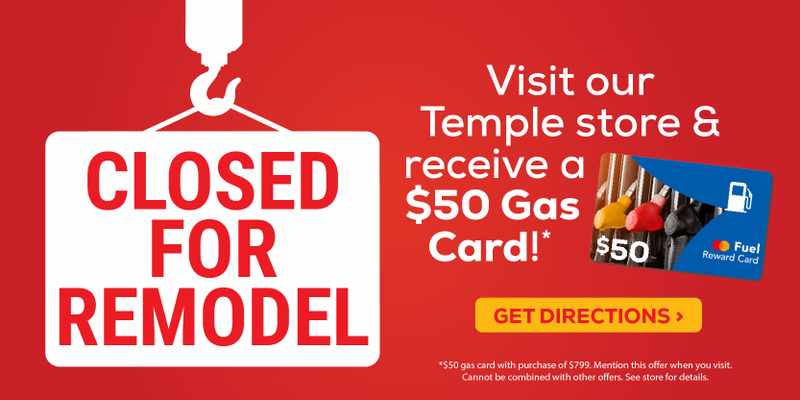 Waco gas card promotion at Bob Mills Furniture