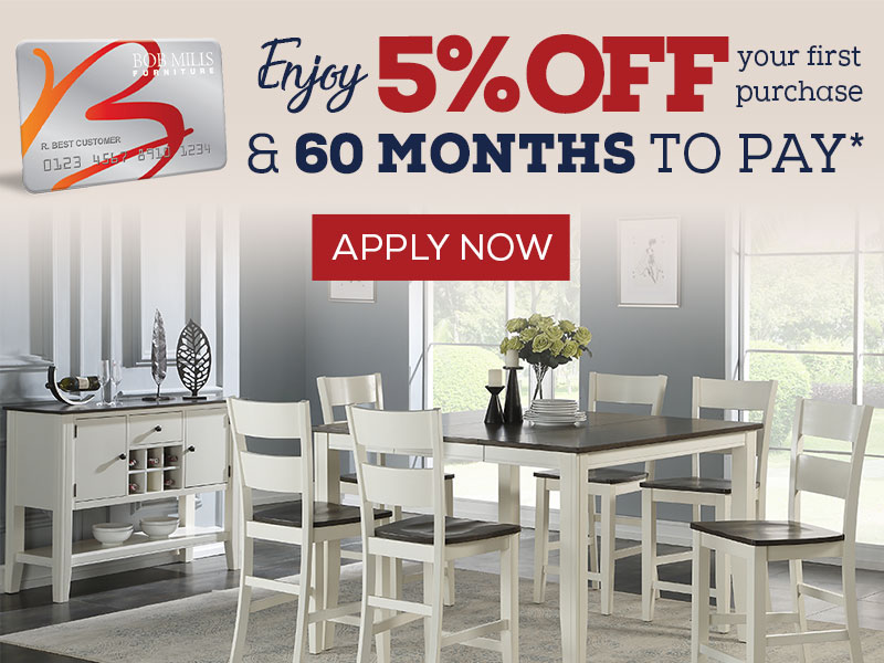 Enjoy 5% off & 60 months to pay*