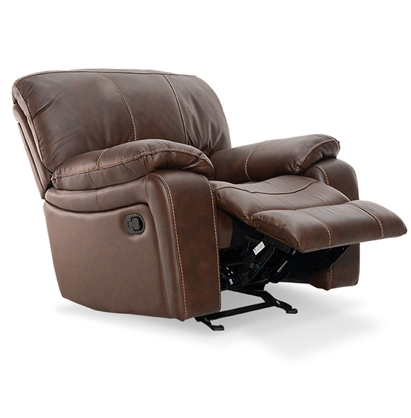 Brown leather recliner chair