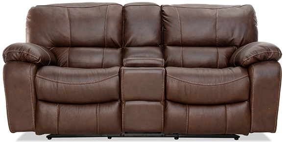 Brown leather recliner sofa