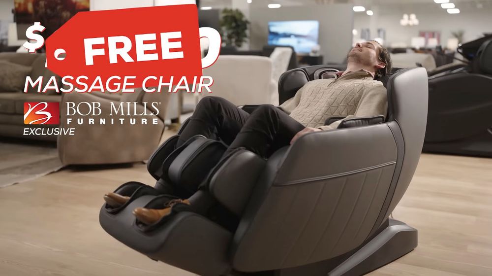 FREE $2000 Massage chair Exclusive at Bob Mills! - Click to Watch Video