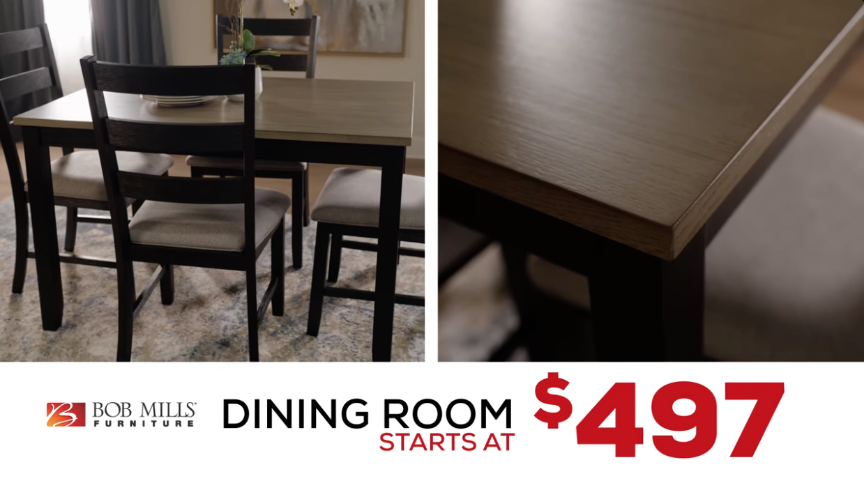 dining room starts at $497 - Click to Watch Video