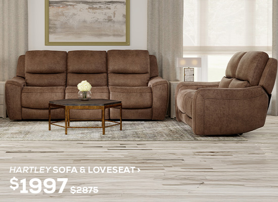 Hartley Sofa & Loveseat. Regular Price $2,875, Now On Sale For $1,997. Click To Shop Now