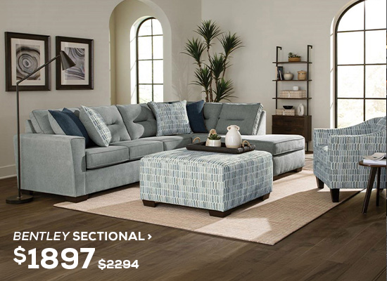Bentley Sectional. Regular Price $2,294, Now On Sale For $1,897. Click to Shop Now