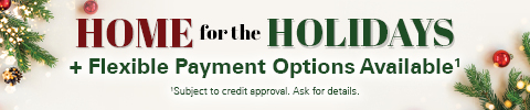 home for the holidays + flexible payment options available