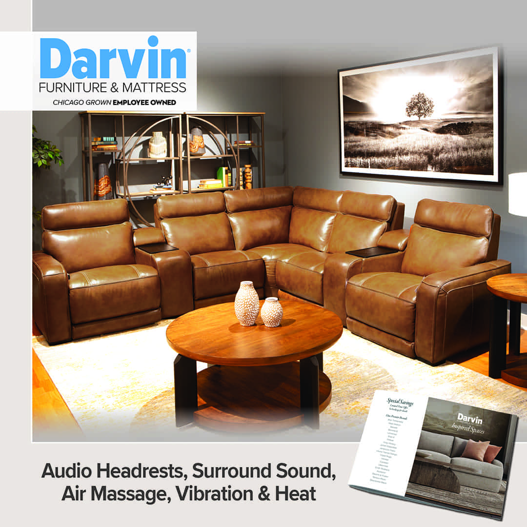 7 PC Power Leather Sectional
