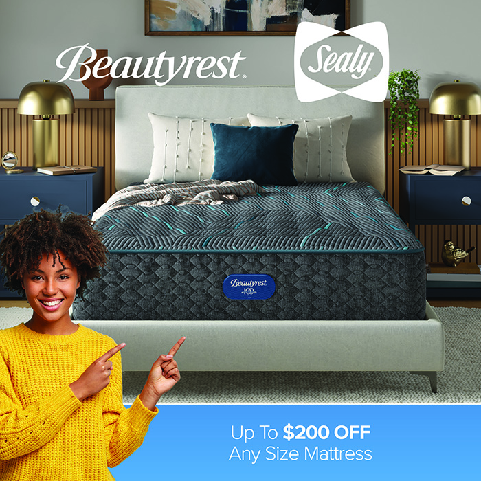 Beautyrest & Sealy Up to $200 Off Any Size Mattress