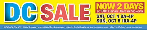 DC Sale Now 2 Days at 1911 Darvin Dr. in Mokena Save up to 80% Off Sat 10/4 and Sun 10/5