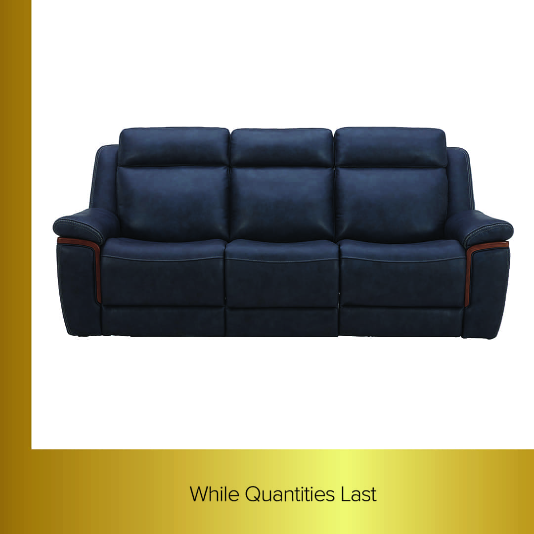 While Quantities Last - Black Power Leather Sofa, 3 seats