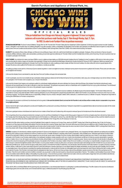 If Chicago WINS - You Win Sale Rules and Regulations - Click to Download Full PDF