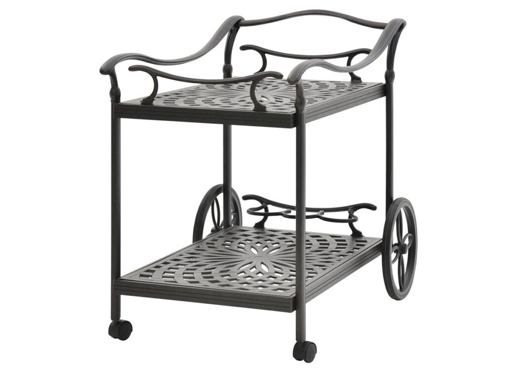 Metal bar cart with wheels