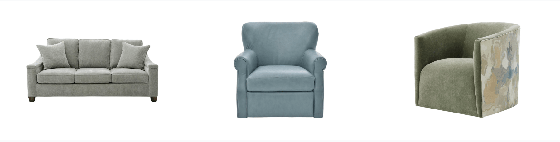 Three upholstered storage ottomans