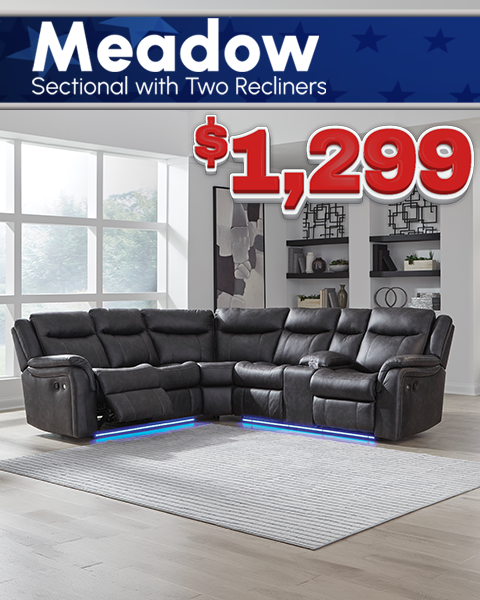 Meadow - Sectional with Two Recliners - $1,299