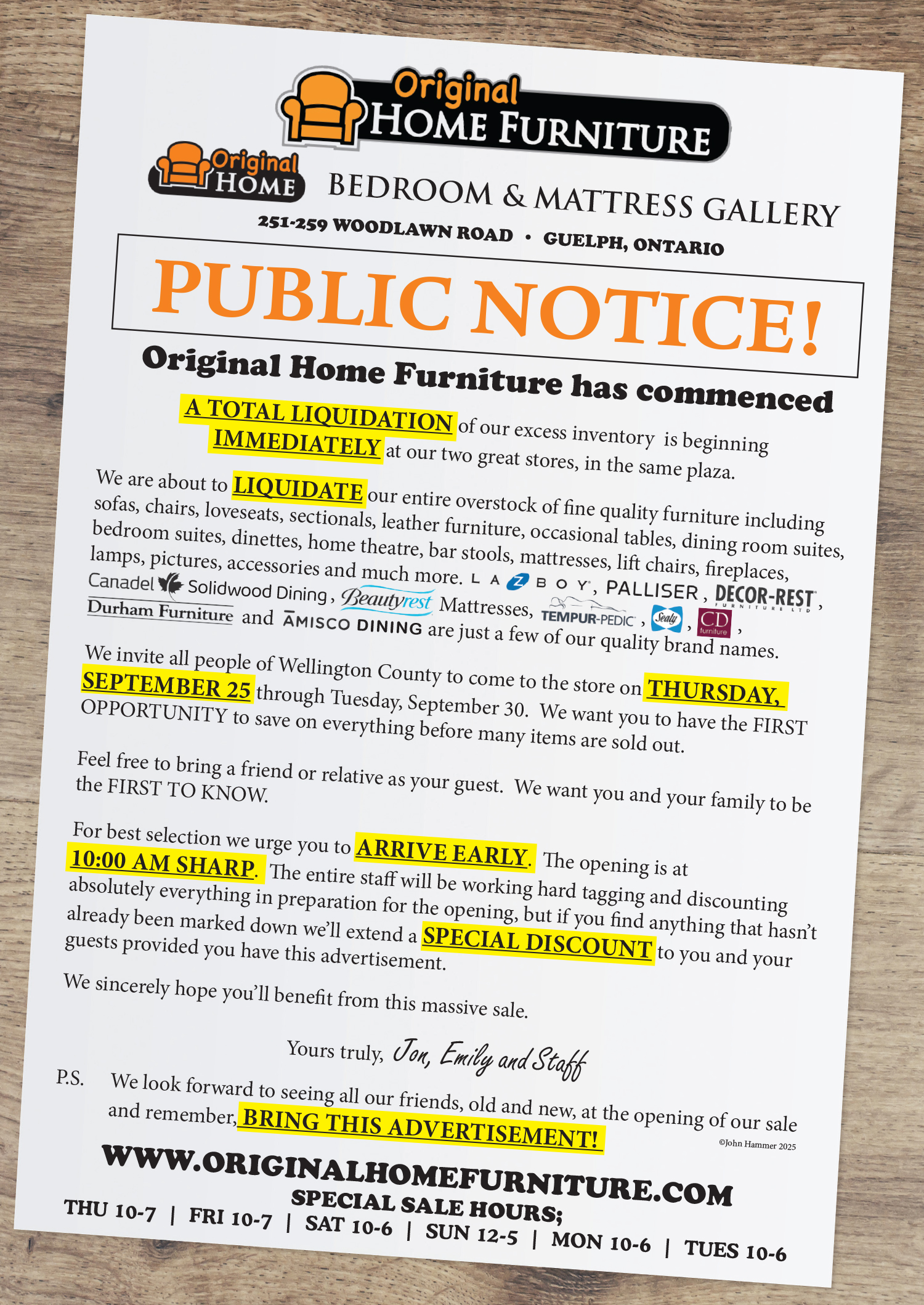 september liquidation sale