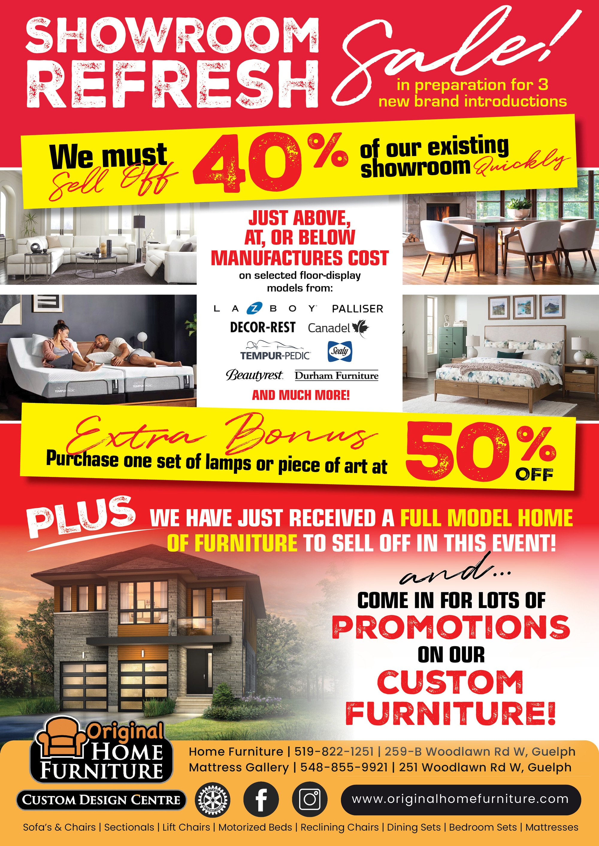 Showroom Refresh! We must Sell off 40% on our existing Showroom
