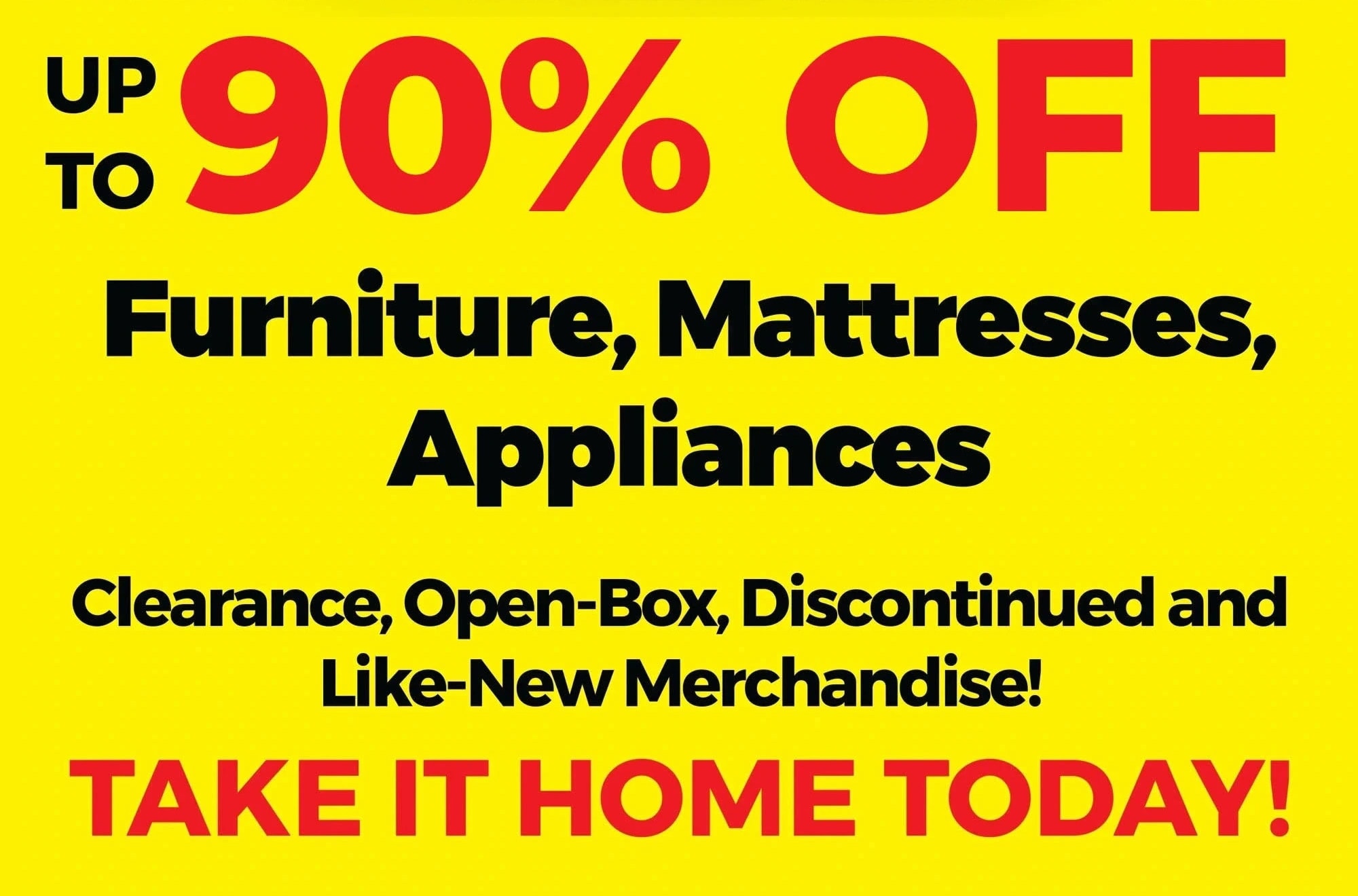 Liquidation Centre - Up to 90% Off Furniture, Mattresses, Appliances - More on Facebook!