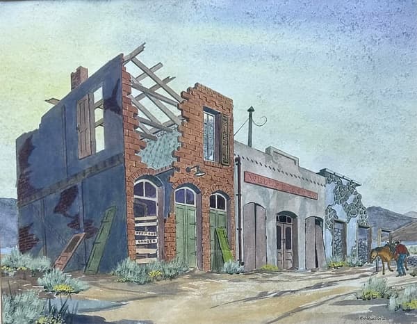 Twilight at Washoe, Watercolor & Gouache, Thelma Davis Calhoun