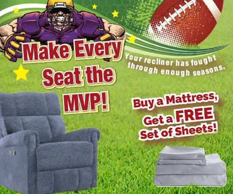 make every seat the mvp. football recliner sale