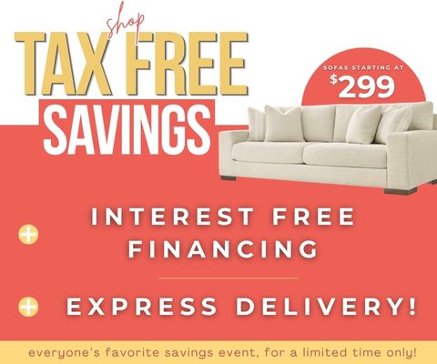 Shop Tax Free Savings: Interest Free Financing
