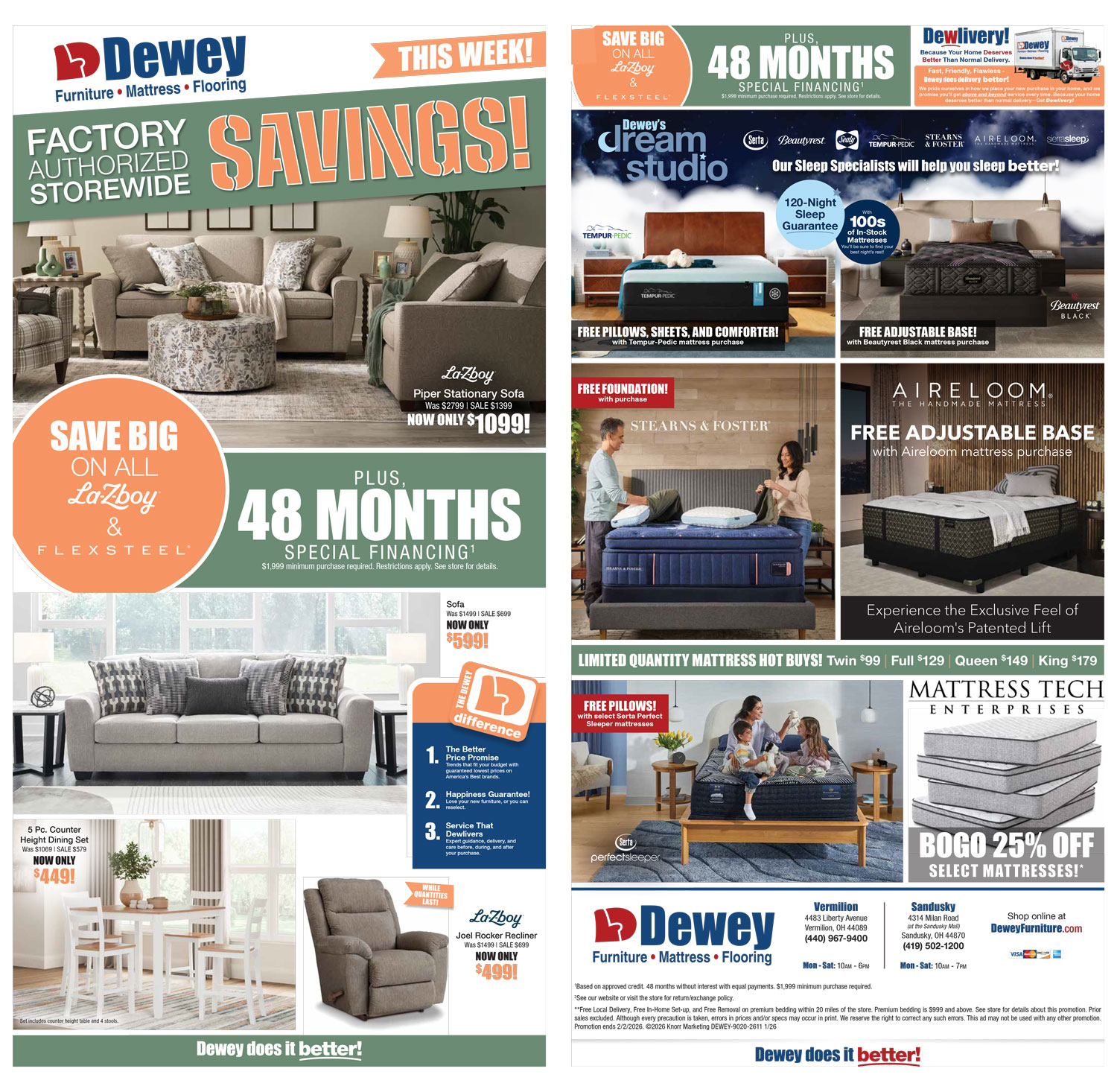 Factory Authorized Storewide Savings - Save big on all La-Z-Boy & Flexsteel - Plus 48 Months Special Financing