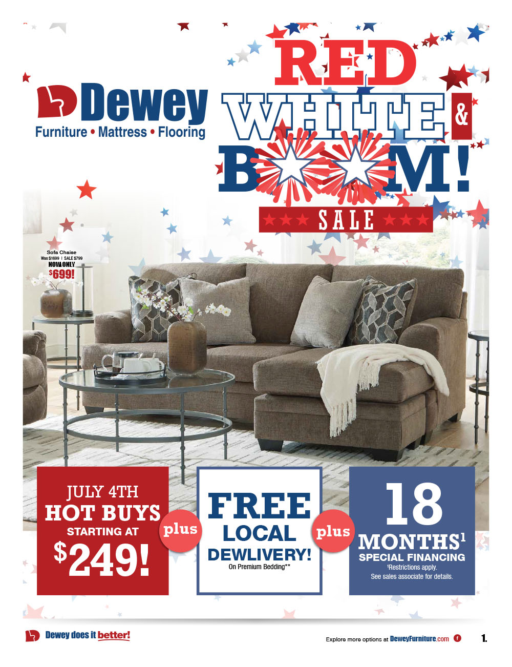 Red white and boom! july 4th hot buys starting at $249 plus free local delivery plus 18 months special financing