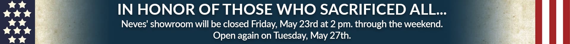 Memorial Day Closure