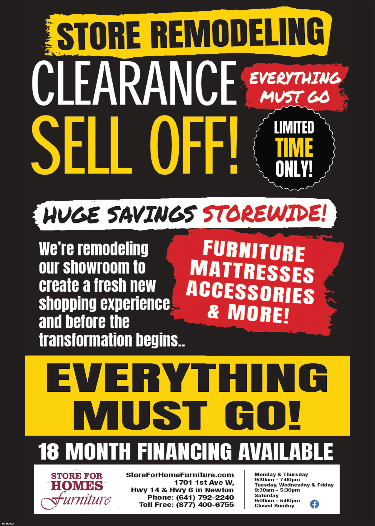 store remodeling clearance sell off